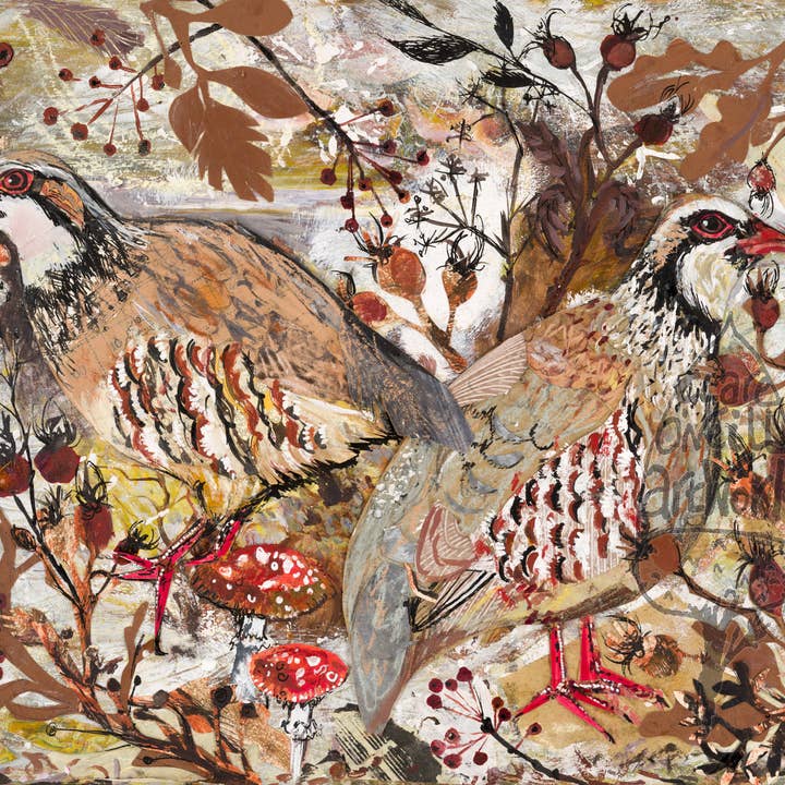 Winter Partridges fine art giclèe print for wholesale by Clare O’Neill Artworks