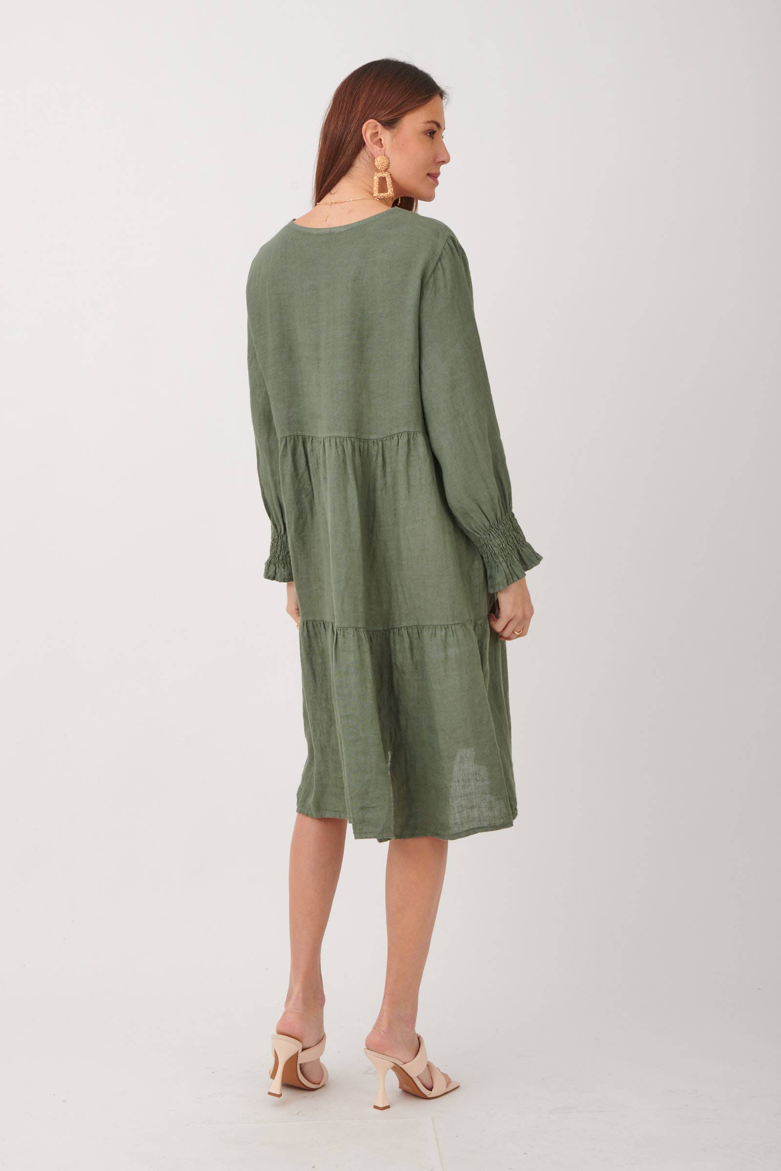 ORNELLA PARIS - Wholesale Dress - Women's - LEL-R5223 linen dress7
