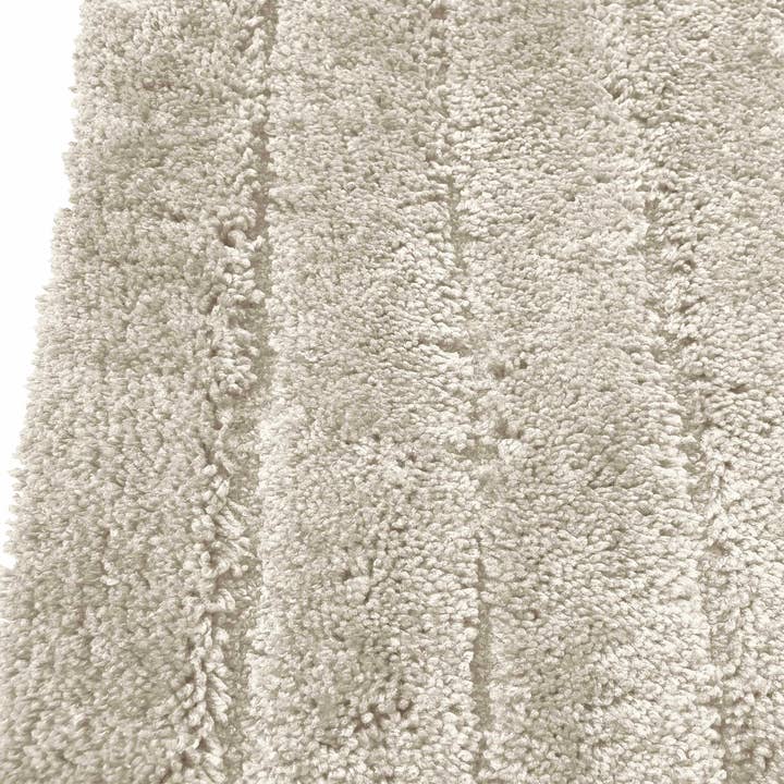 home mart goods – wholesale Bath mat set – 2 Piece Bath Mat Set - Ivory Solid Striped Soft Plush