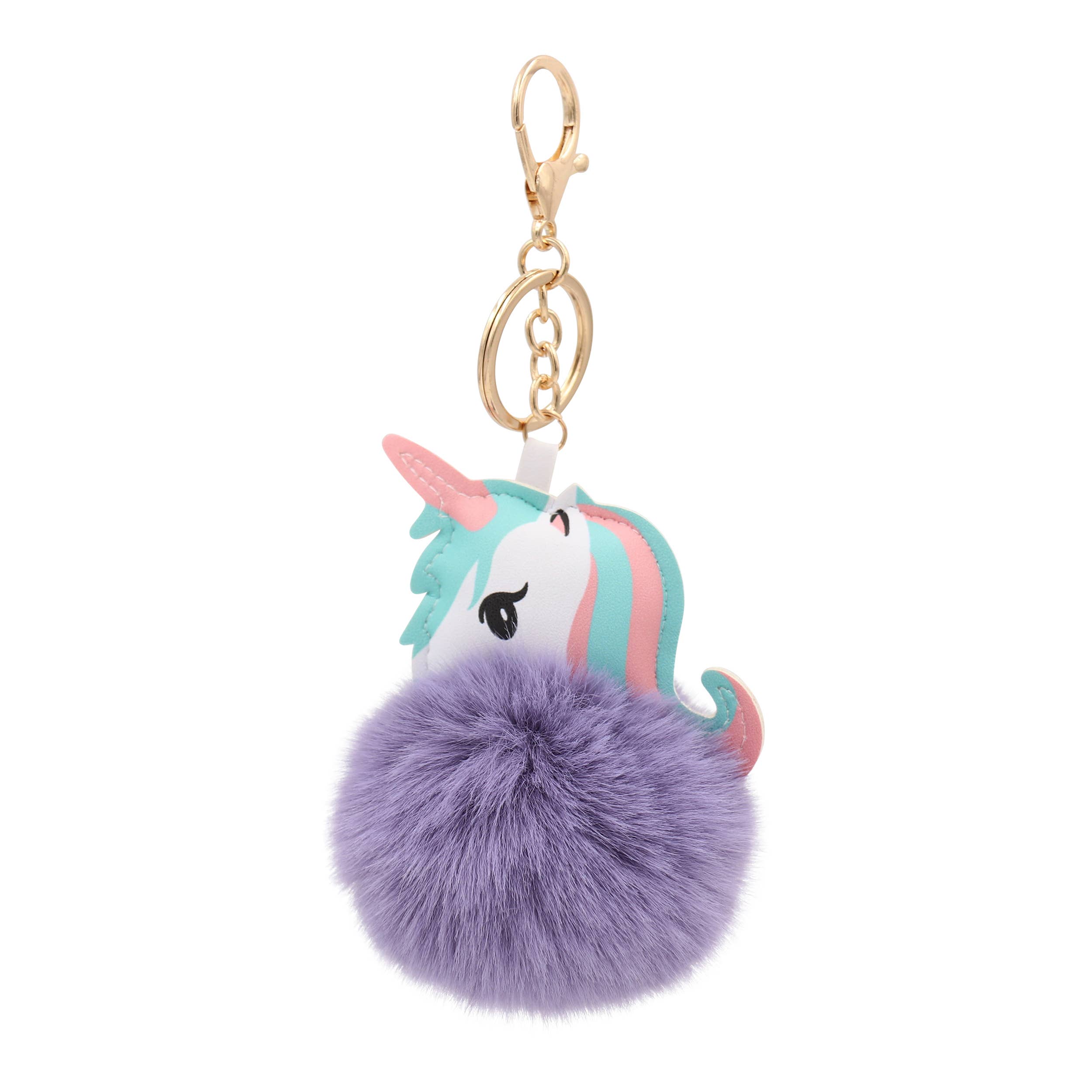 Real Sic - Wholesale Keychain - Unisex - Cute Animal Faux Fur Fluffy Fuzzy Pom Pom Keychain - Unicorn7