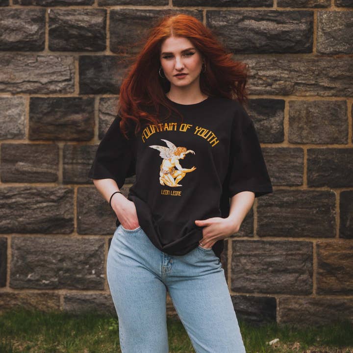 Youth Theme Premium Pima Cotton T-shirt (Noir) for wholesale by Leon Leone