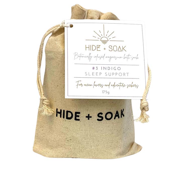 Hide + Soak | Luxurious Bath Salt Soaks & Magnesium Oil - Wholesale Bath Salts - #3 Indigo - Sleep Support - Magnesium Bath Salts