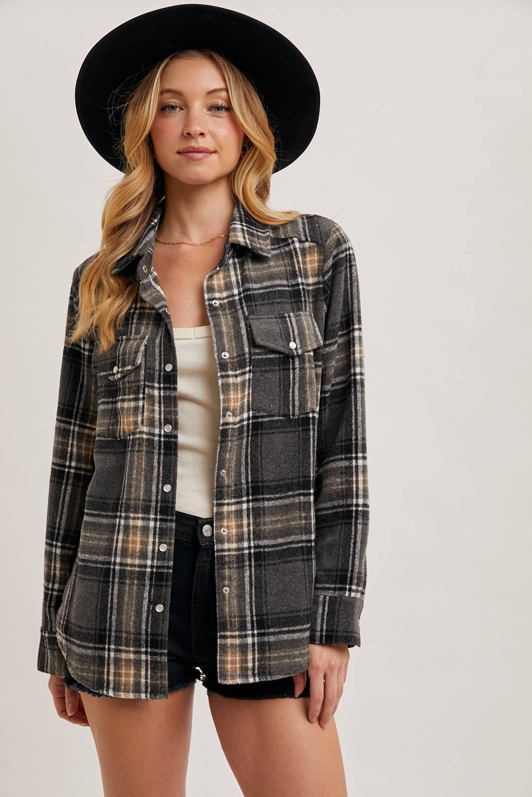 Bluivy - Wholesale Shirt Jacket/Shacket - Women's - BUTTON DOWN PLAID SHACKET3