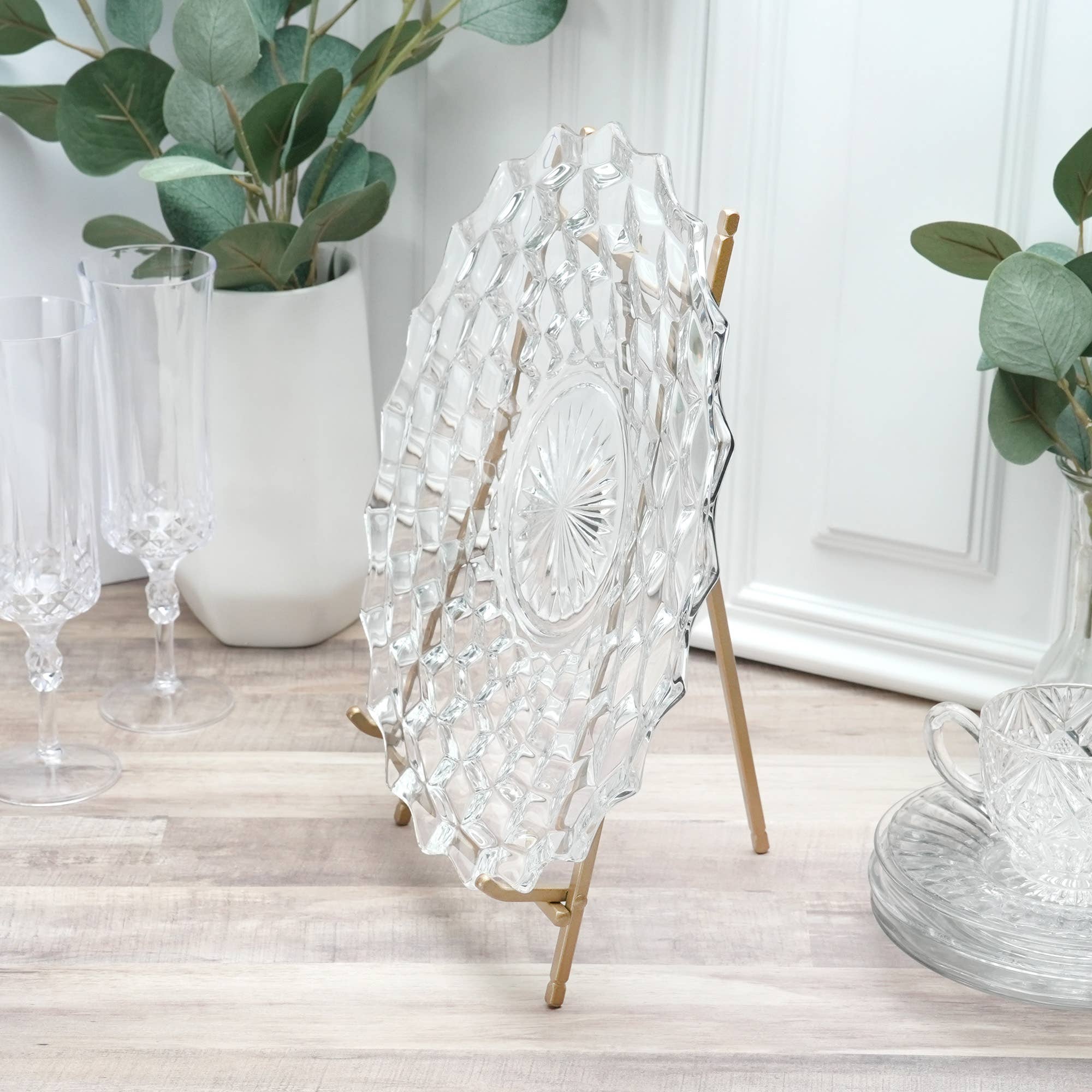 Bard's – Engroshandel Staffeli – Bard's stativ i satinmetal, 30,5 cm H x 17,8 cm B x 19,7 cm D1