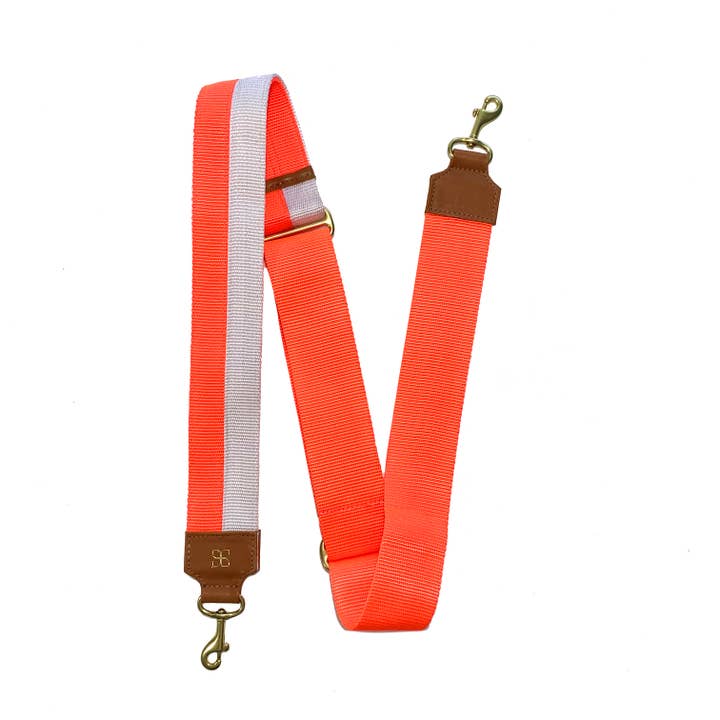 Stripe Strap Pop Orange / white for wholesale by Canvas Clover