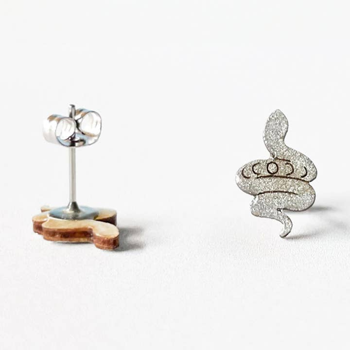 Zilveren Slangen Hekserij Boho Halloween Wicca Oorbellen voor wholesale door PinTonik