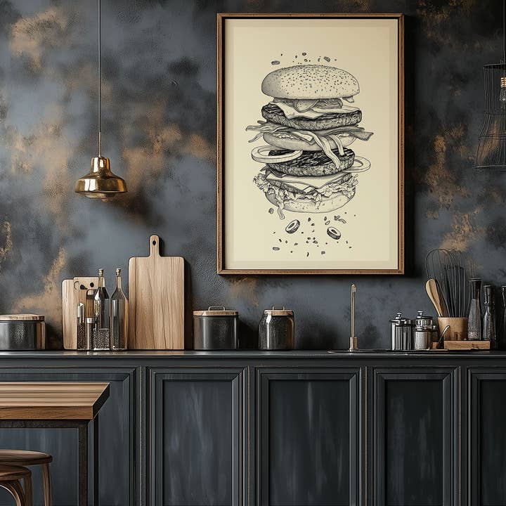 MokaMouse - Wholesale Art Print - Burger à l'intérieur1