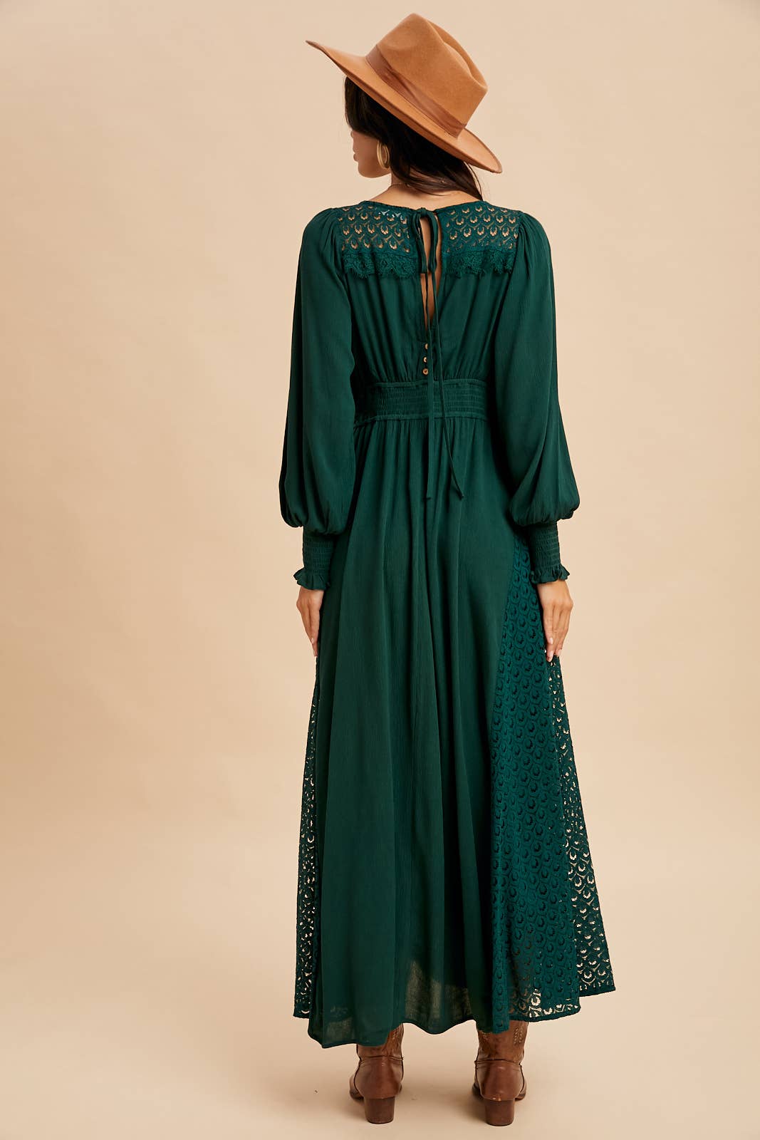 In Loom - Wholesale Dress - Women's - LACE PANEL V NECK MAXI DRESS6