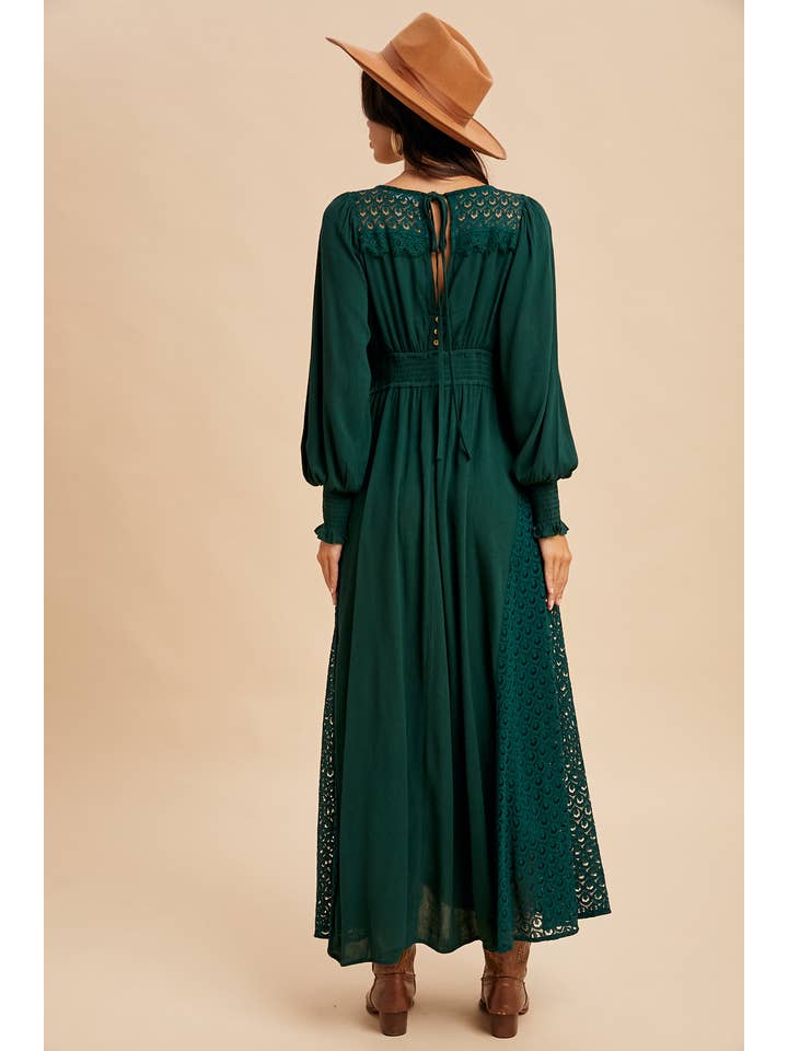 In Loom - Wholesale Dress - Women's - LACE PANEL V NECK MAXI DRESS6