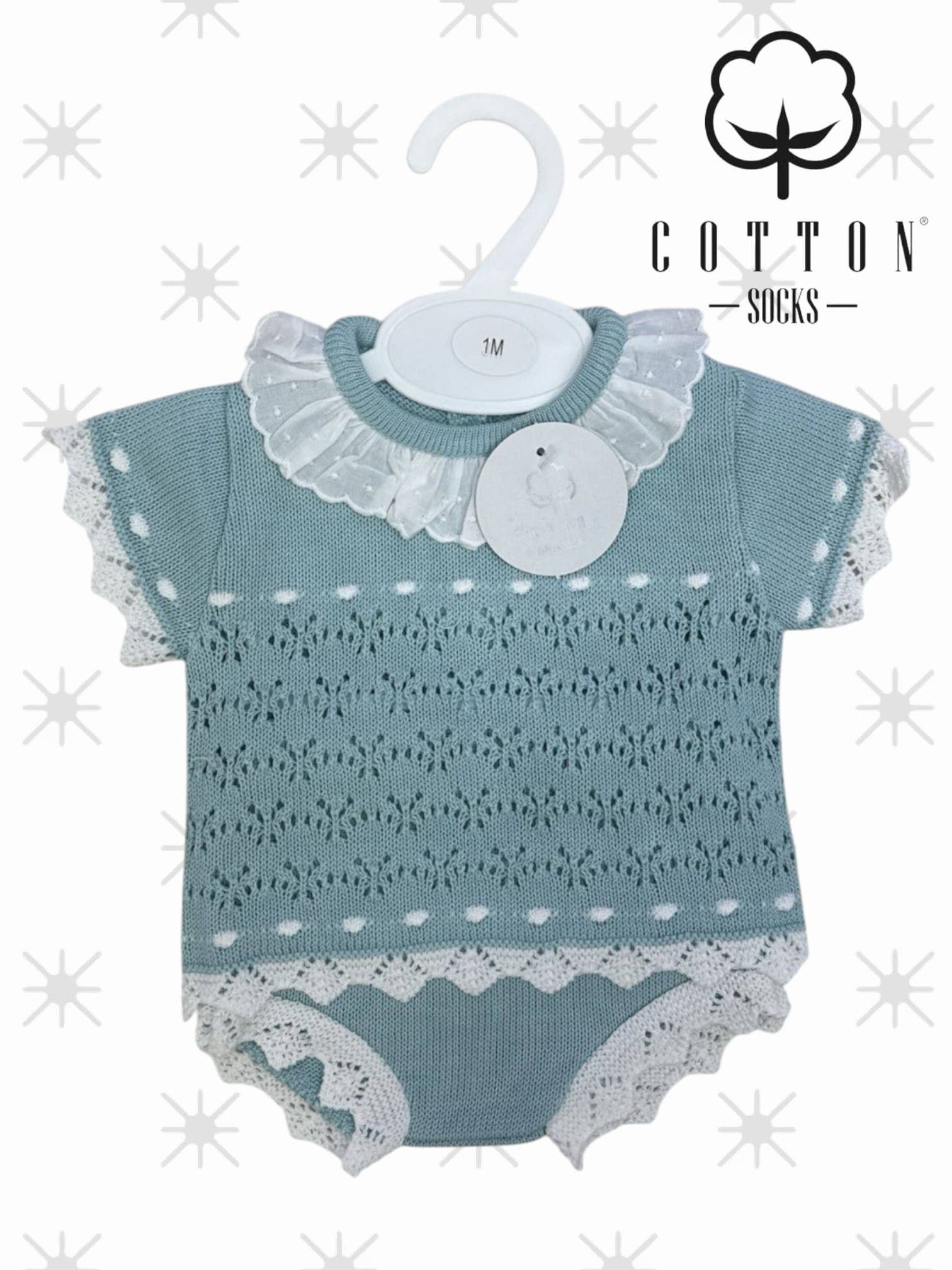 Cotton Socks - Wholesale Clothing Set - Baby - 340/1 Perlé Knit Set 2 pieces (Spring / Summer)2