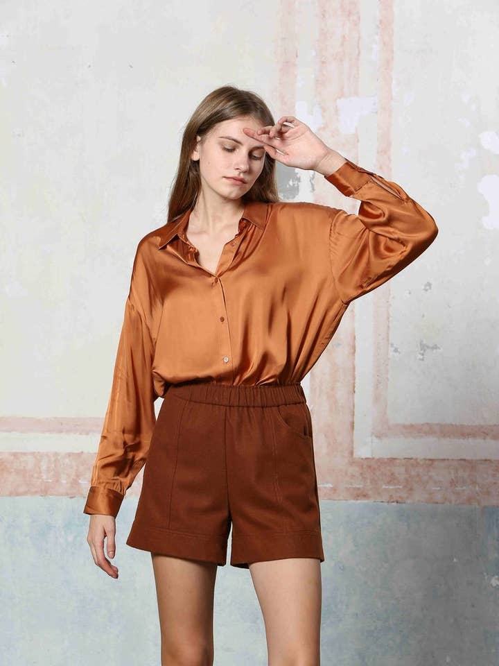 S24212151 - Blouse Aspect Satin Femme pour la vente par The Korner - USA