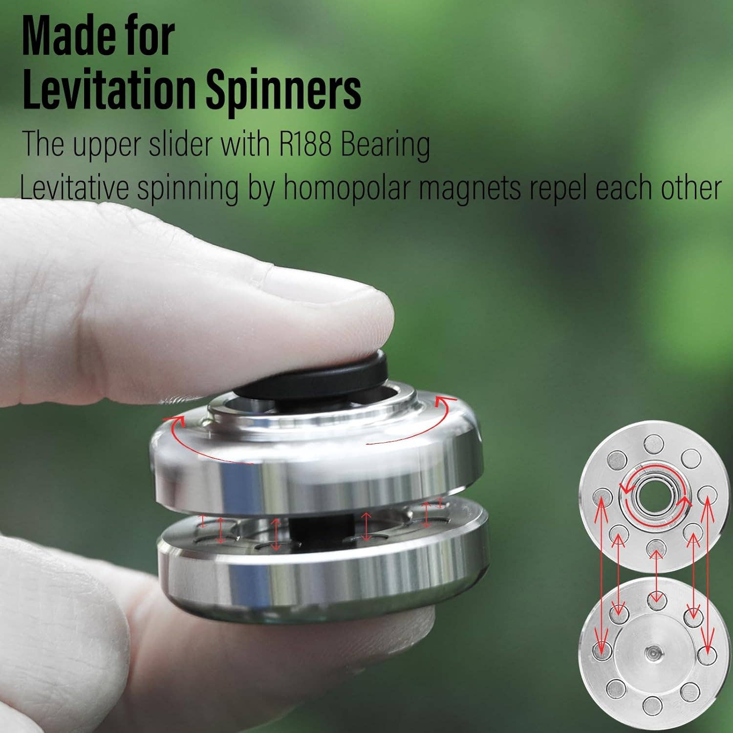 VIGOR - Wholesale Fidget toy – Kids - Magnetic Levitation Fidget Spinner Roll Fidget Slider Anxiety Toy Heavy Stainless Steel Finger Gyro (MOQ 10 pcs)5