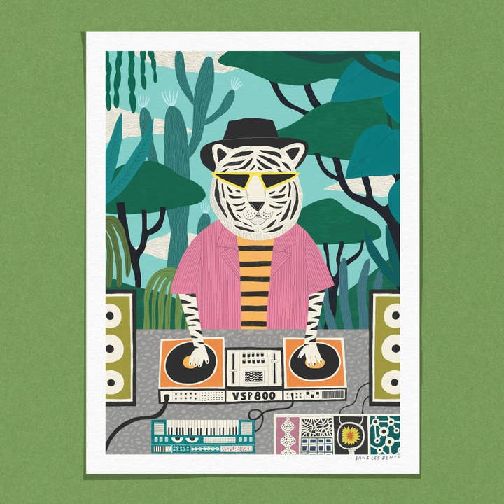 Affiche / Poster 30X40 CM - TIGRE DJ - AFF17 pour la vente par Dans Les Dents