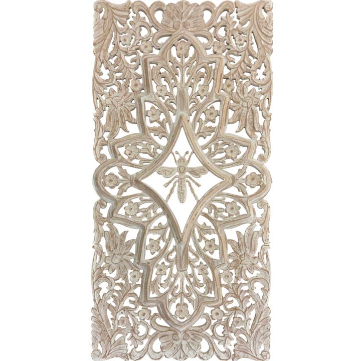 Wilco Home - Wholesale Wall Accent - Queen Bee 3-D Carved Wood Wall Art Panel