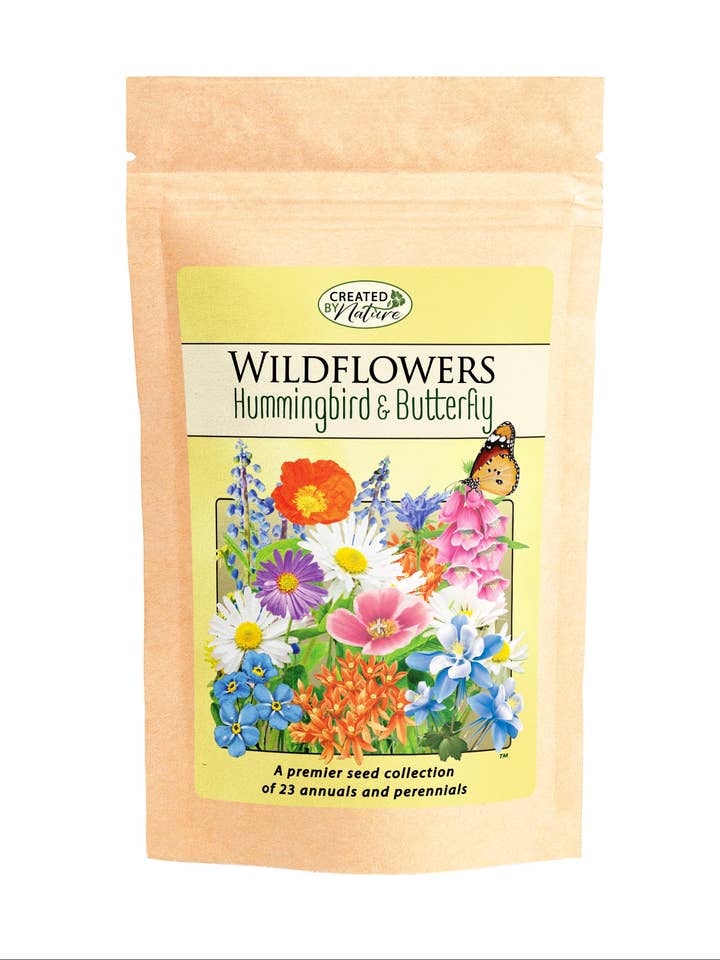 Hummingbird & Butterfly Wildflower Seed Mix for wholesale by Created By Nature