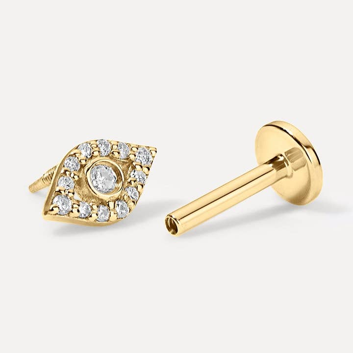 Evil Eye Threaded Stud for wholesale by Kelly Bello Design