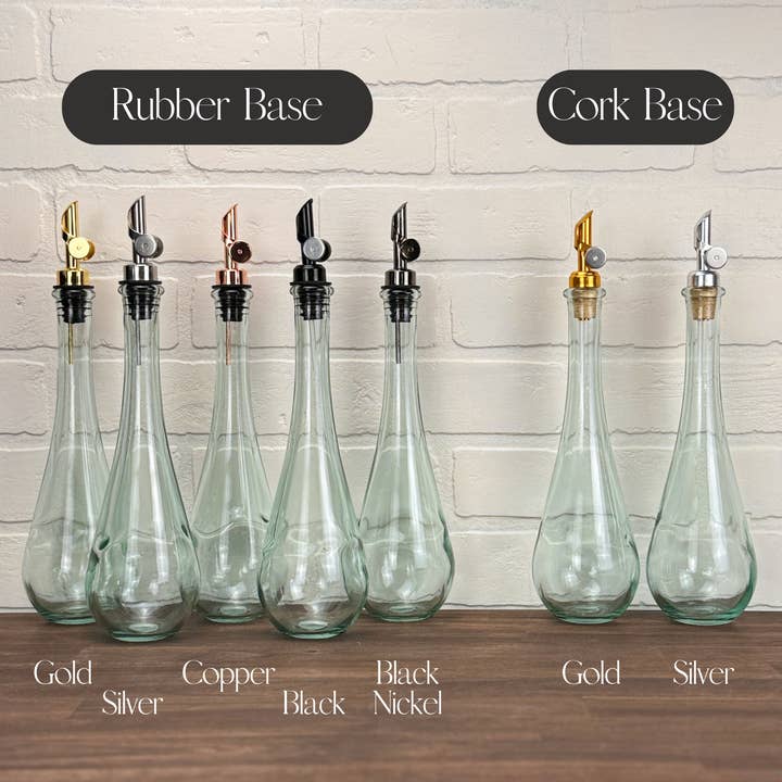 Blush Apothecary - Wholesale Oil/vinegar dispenser - 11.8-ounce Raindrop Clear Glass Bottle, Weighted Pour Spout3