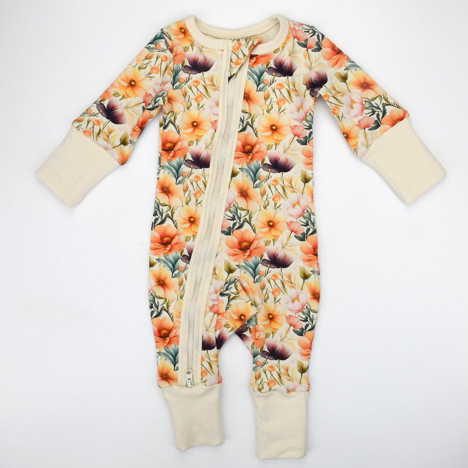 Earthy - Wholesale Sleepsuit - Baby - Organic Cotton Baby Pajamas 2-Way Zip Front Zipper Sleeper, Lilly2