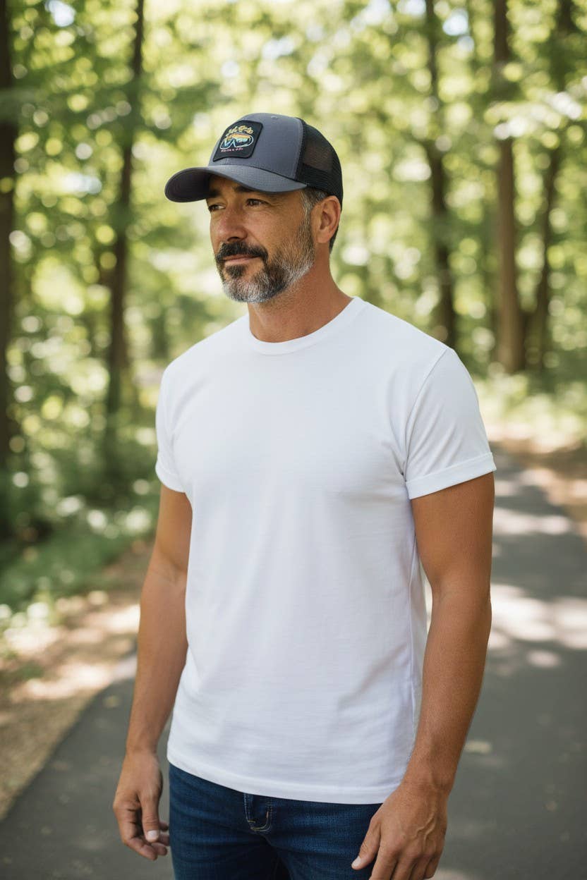 PNW Apparel - Vente Casquette de camionneur – unisexe - Casquette Trucker Just Ride Retro Mountain Bike12