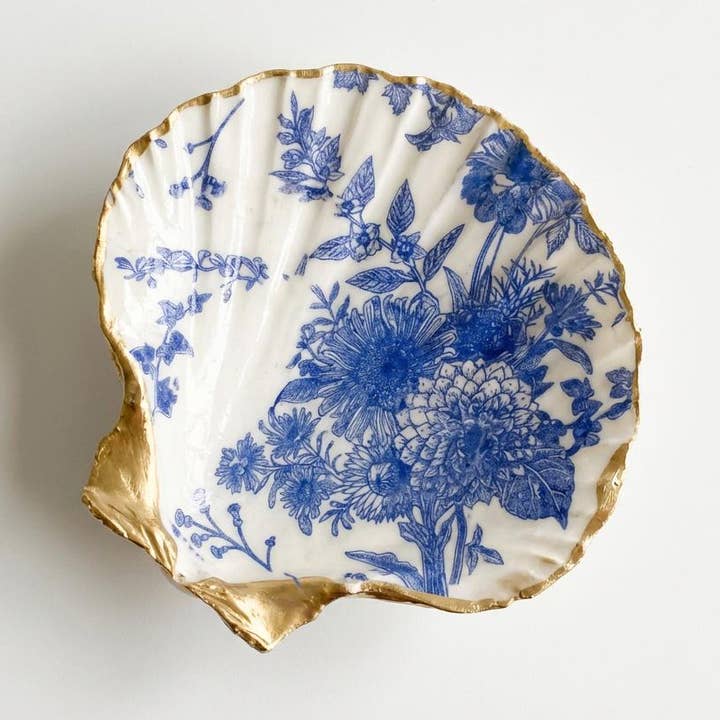 Jabonera de Concha de Adorno Índigo Bloom|Oro para venta al por mayor de Shell Yeah By Jaks LLC