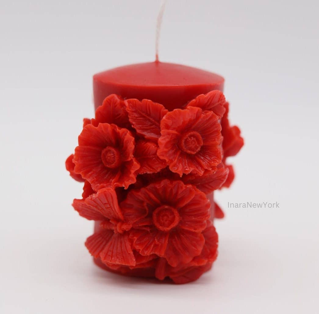 Inara New York - Wholesale Novelty Candle - Flower pillar shaped candle |  Love candle6