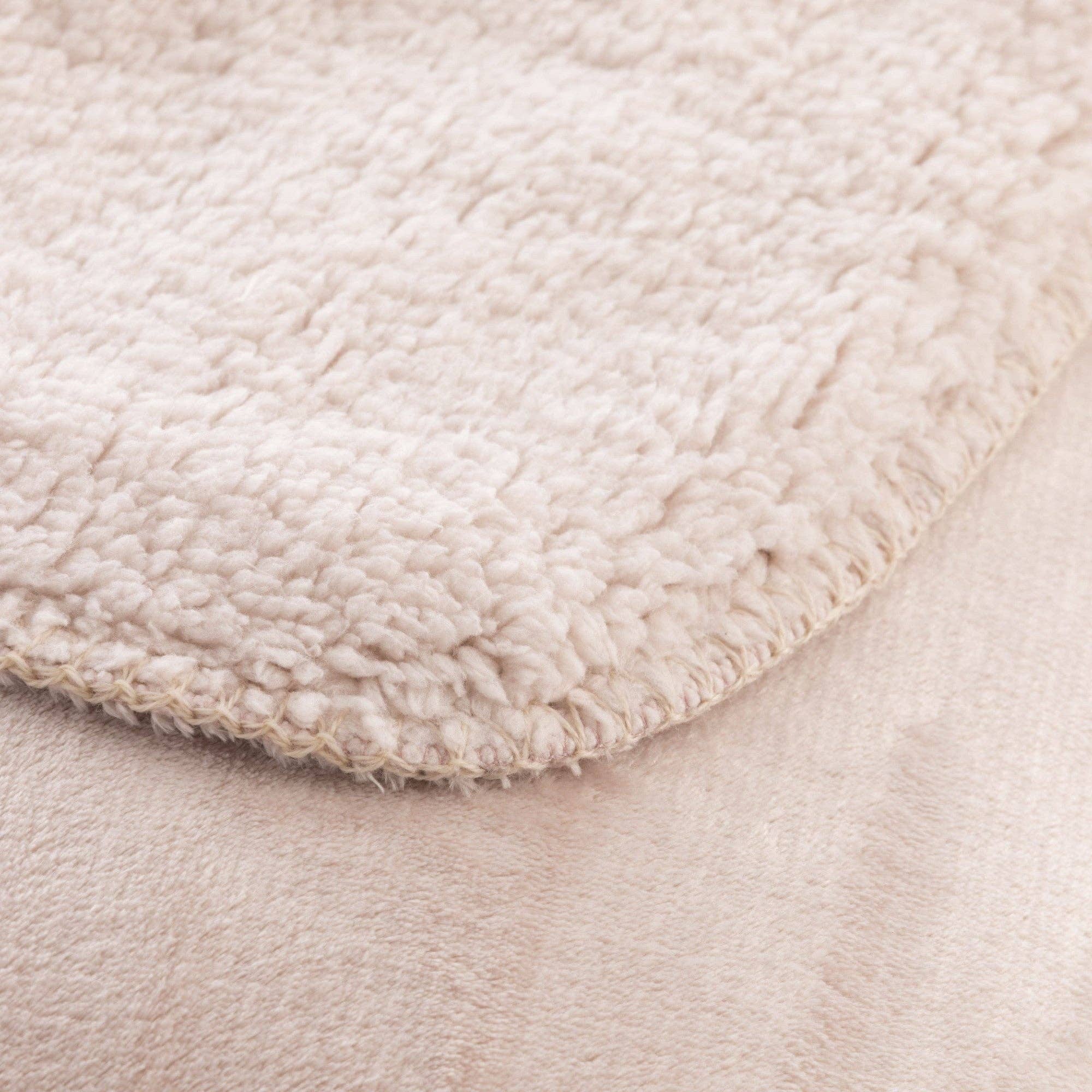 SG HOGAR - Vente Plaids - Couverture extra douce Sedalina réversible - Sherpa rose clair - 150 x 200 cm1