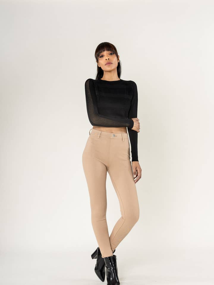 Super stretch leggings with comfortable elastic waistband A006 for wholesale by Nina Carter