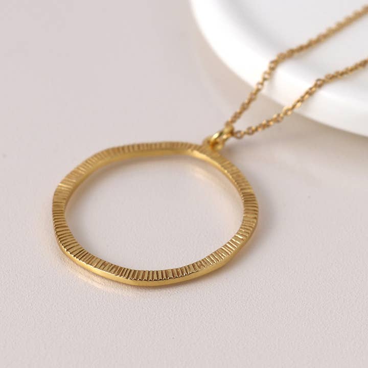 Luxury Gold Plated Textured Hoop Necklace for wholesale by Peace Of Mind