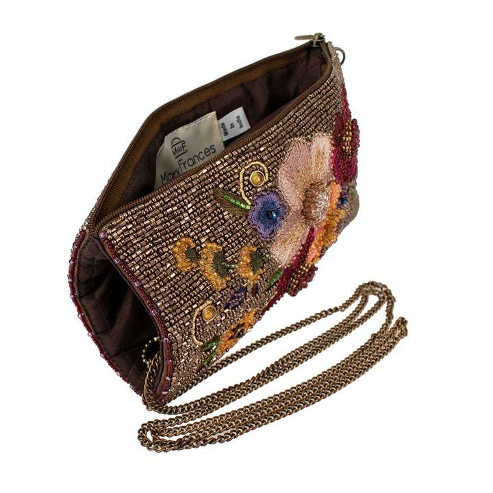 Mary Frances Accessories - Wholesale Crossbody Bag - Women's - Budding Romance beaded floral Crossbody Phone Bag