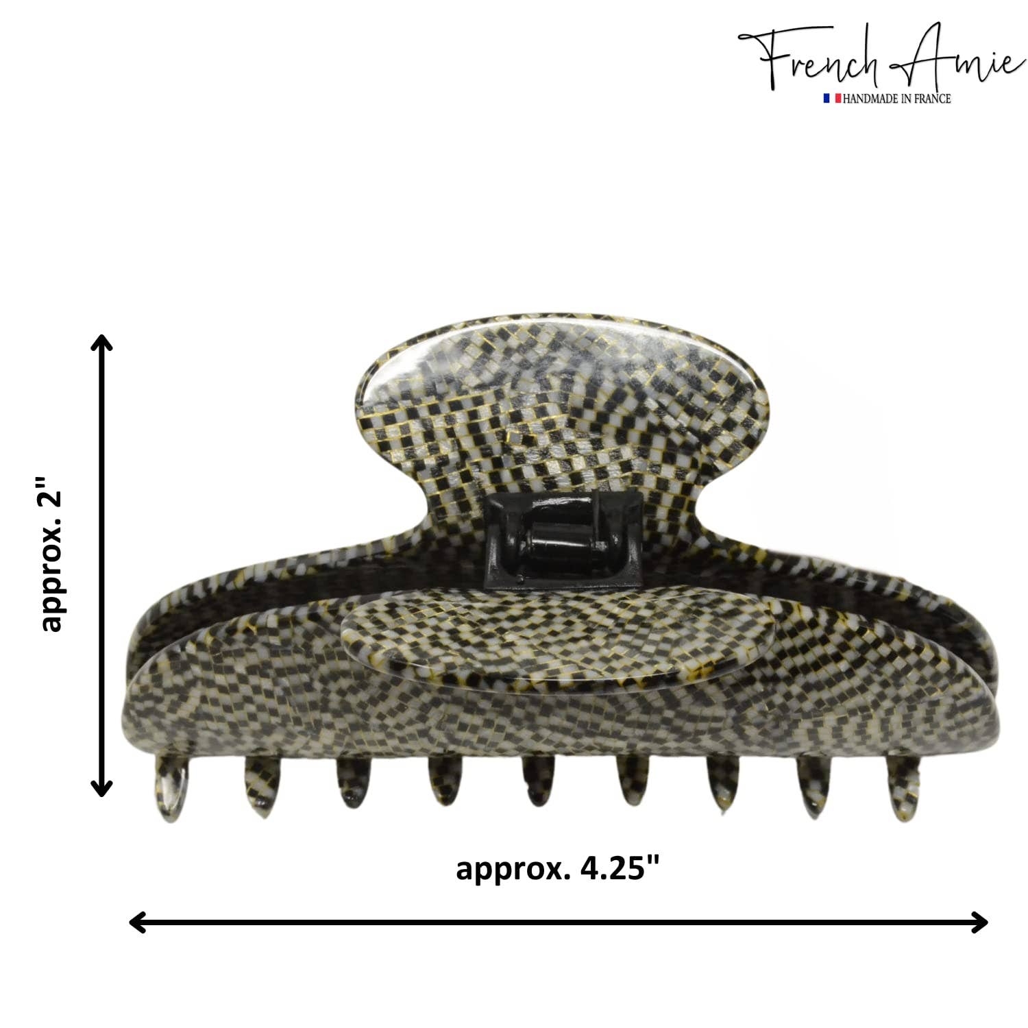 Parcelona - Wholesale Hair Clip - Women's - French Amie Thin Oval Large 4 1/4” Handmade Celluloid Jaw Hair Claw for Women9