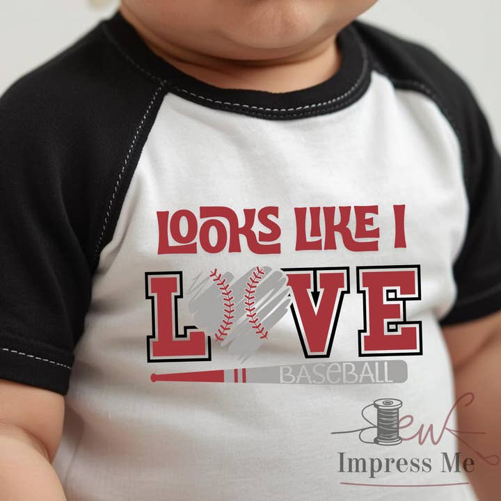 Sew Impress Me - Wholesale Bodysuit (Non-Footed) - Baby - "Looks Like I" Love Baseball Sport Onesie | Baby Apparel1
