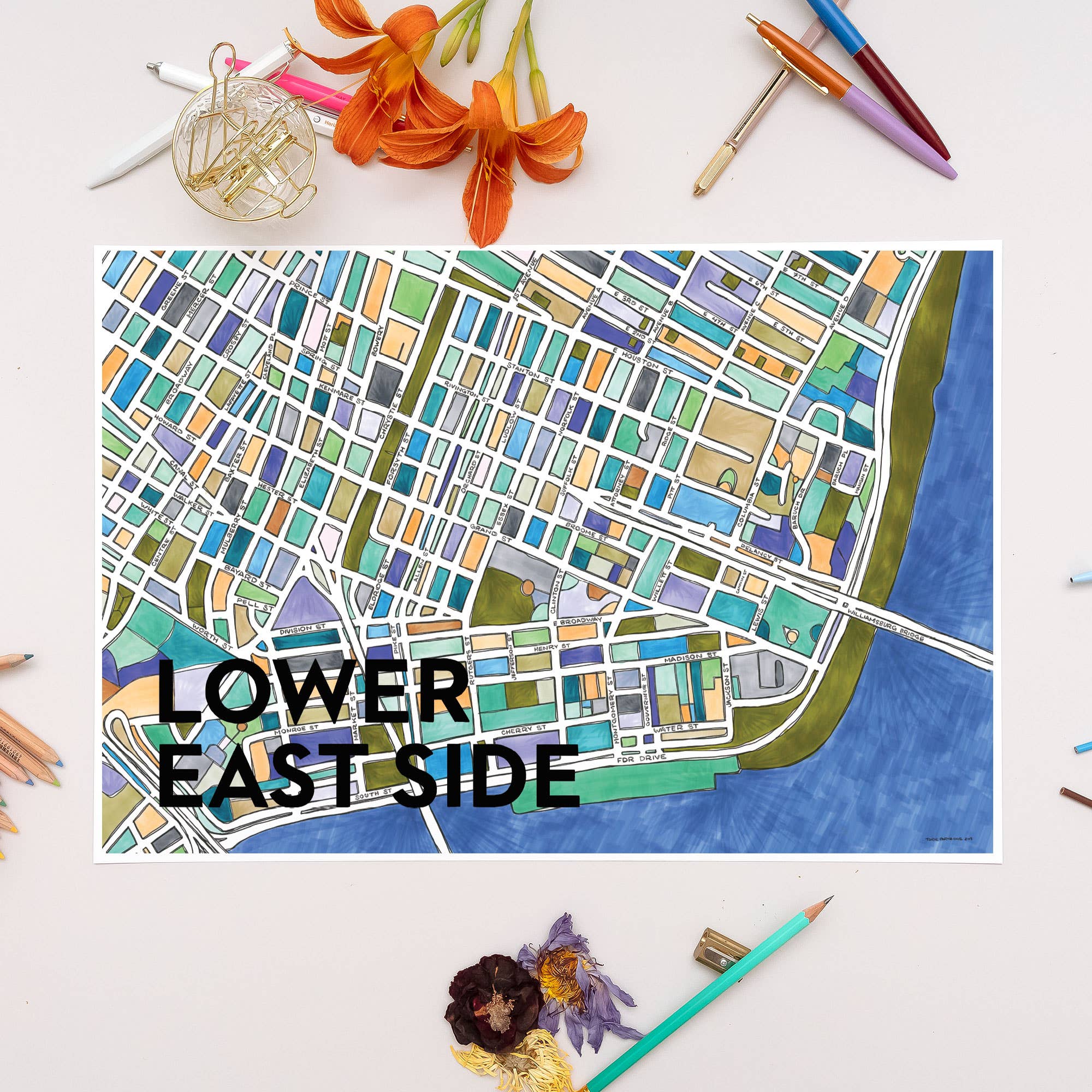 Terratorie Maps + Goods - Wholesale Kunstprint - Lower East Side Kaart-art Afdrukken0