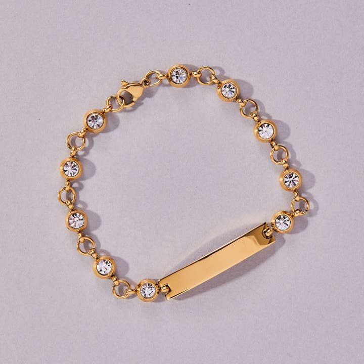 Speidel - Vente Bracelets maillon et chaîne - Bracelet d'identification en acier inoxydable avec pierres4