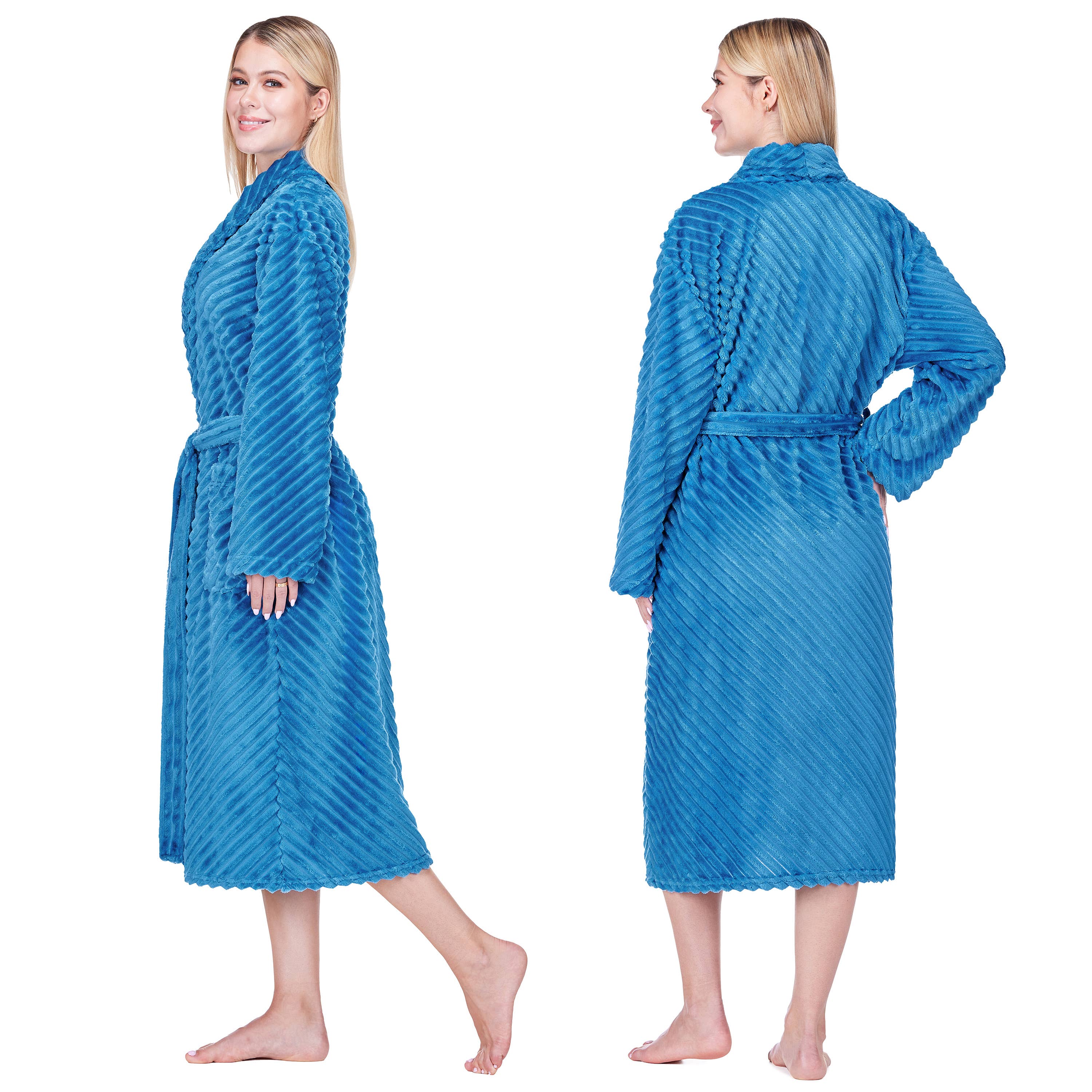 Pavilia - Wholesale Robe - Women's - Women's Ribbed Fleece Robe20