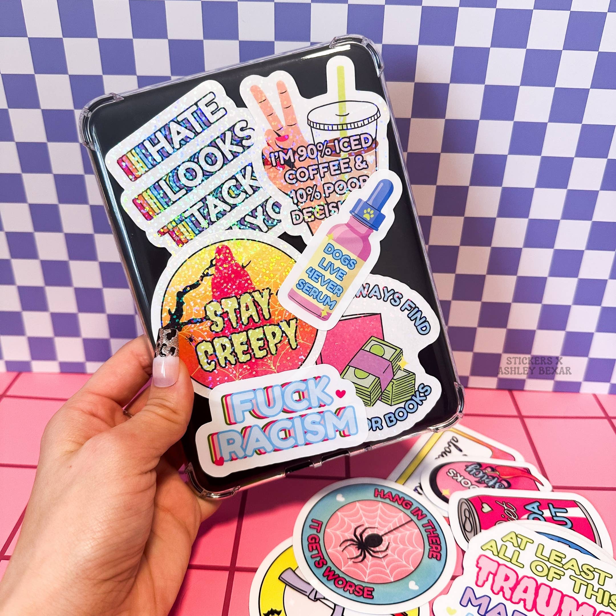 Stickers+ X Ashley Bexar - Wholesale Sticker - Cat Mom Funny Cats Relatable Waterproof Vinyl Sticker10