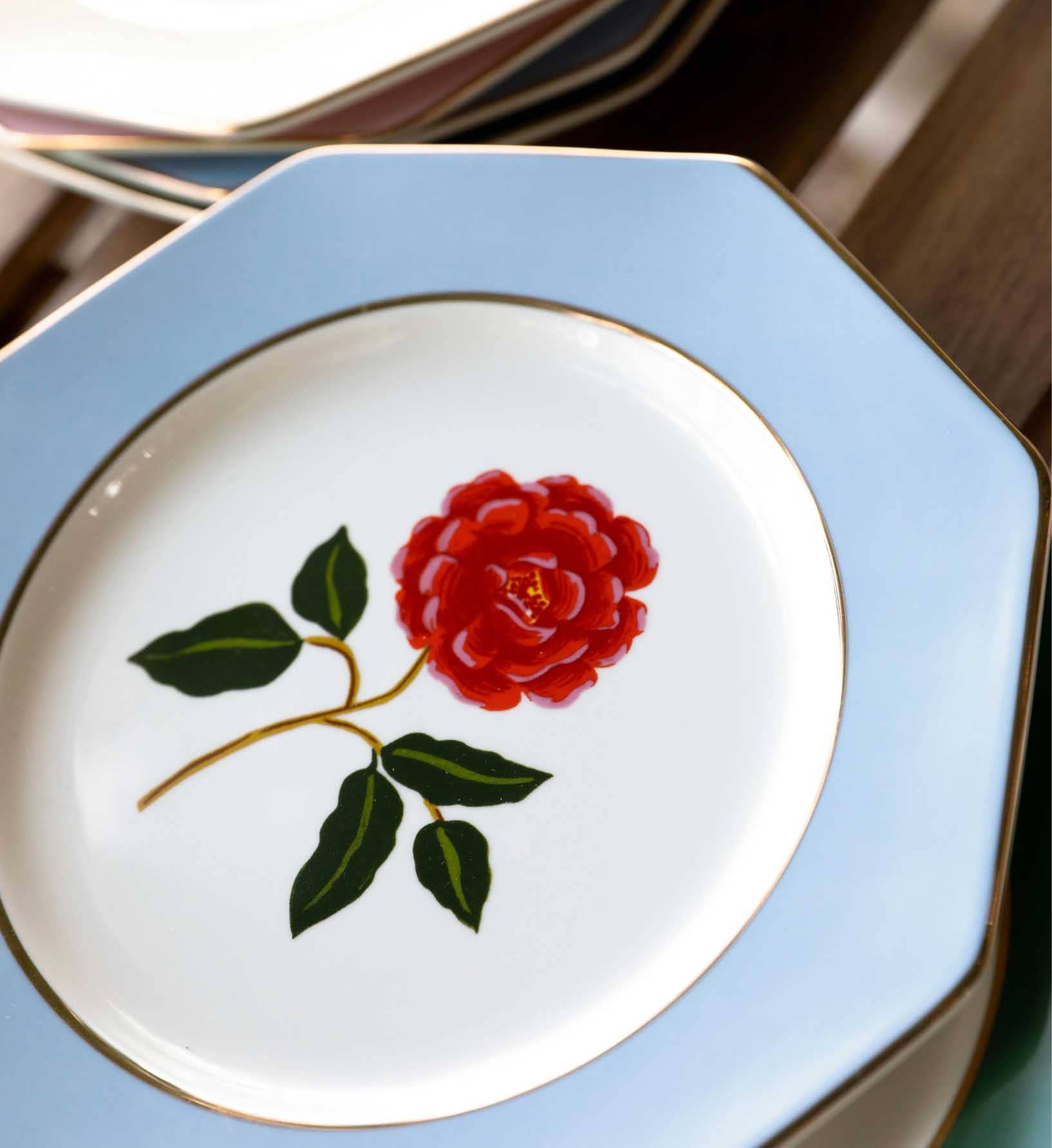 Rifle Paper Co. - Wholesale Dinner Plate - Roses Porcelain Dessert Plate Set2