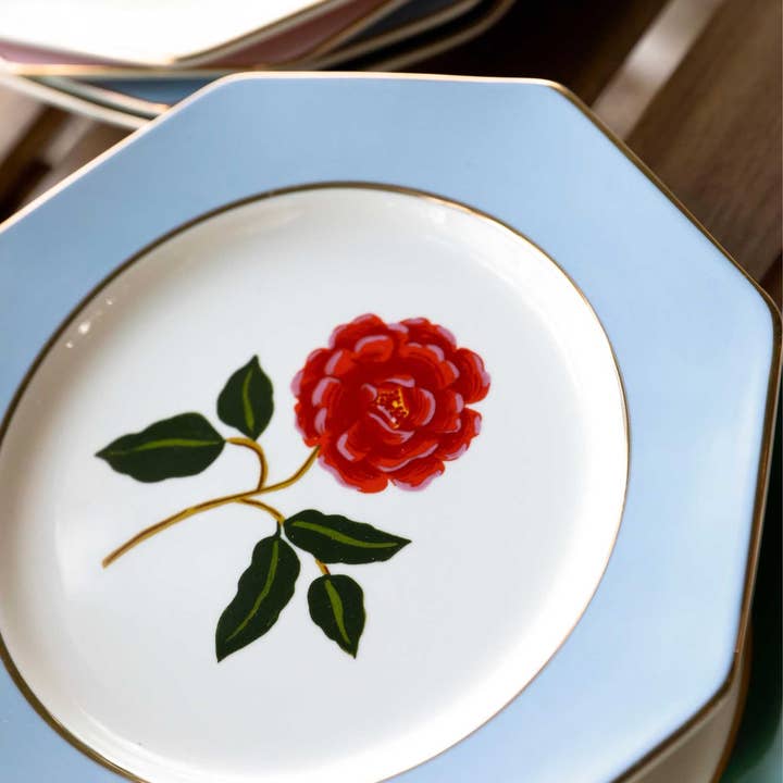 Rifle Paper Co. - Wholesale Dinner Plate - Roses Porcelain Dessert Plate Set2