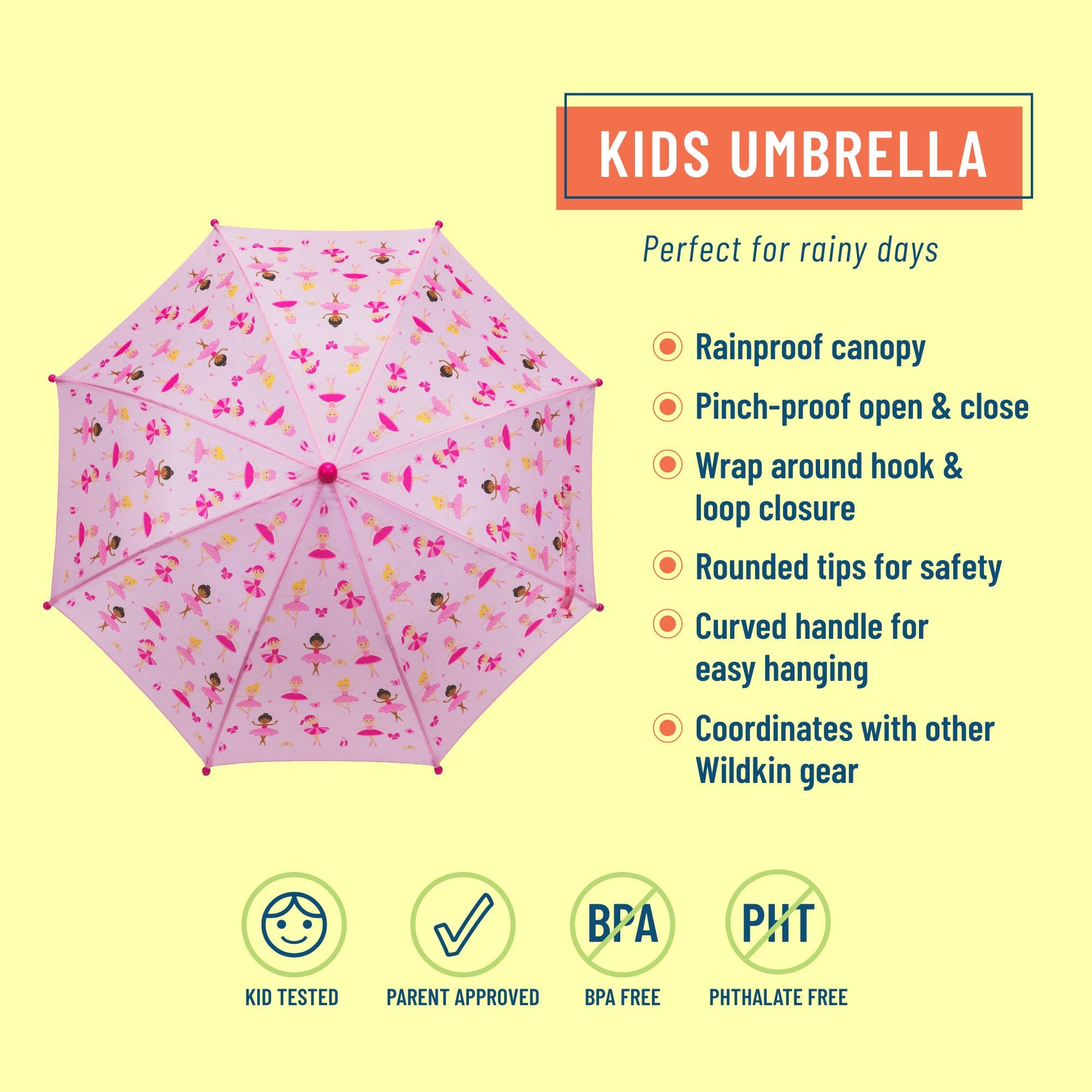 Wildkin - Wholesale Umbrella - Kids - Ballerina Umbrella1