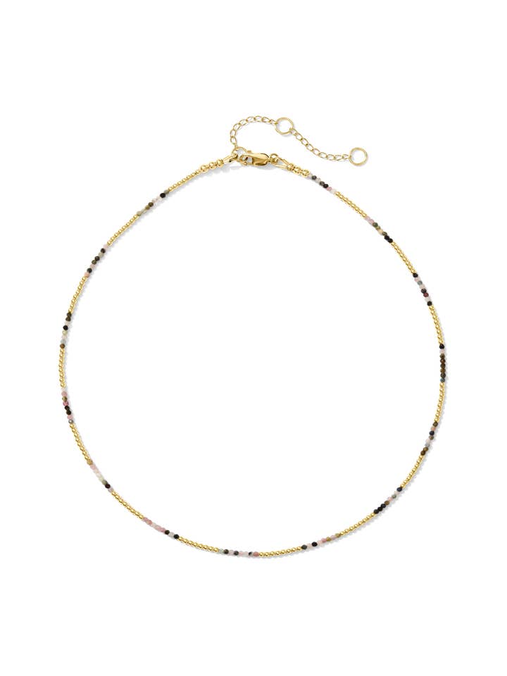 Dash Super Delicate Ketting Goud Gevuld & Multi Toermalijn voor wholesale door Kaylie Dawn Jewelry