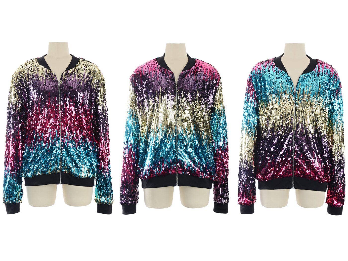 Anna Kaci Wholesale - Vente Bombers – femme - Blouson aviateur zippé à sequins33