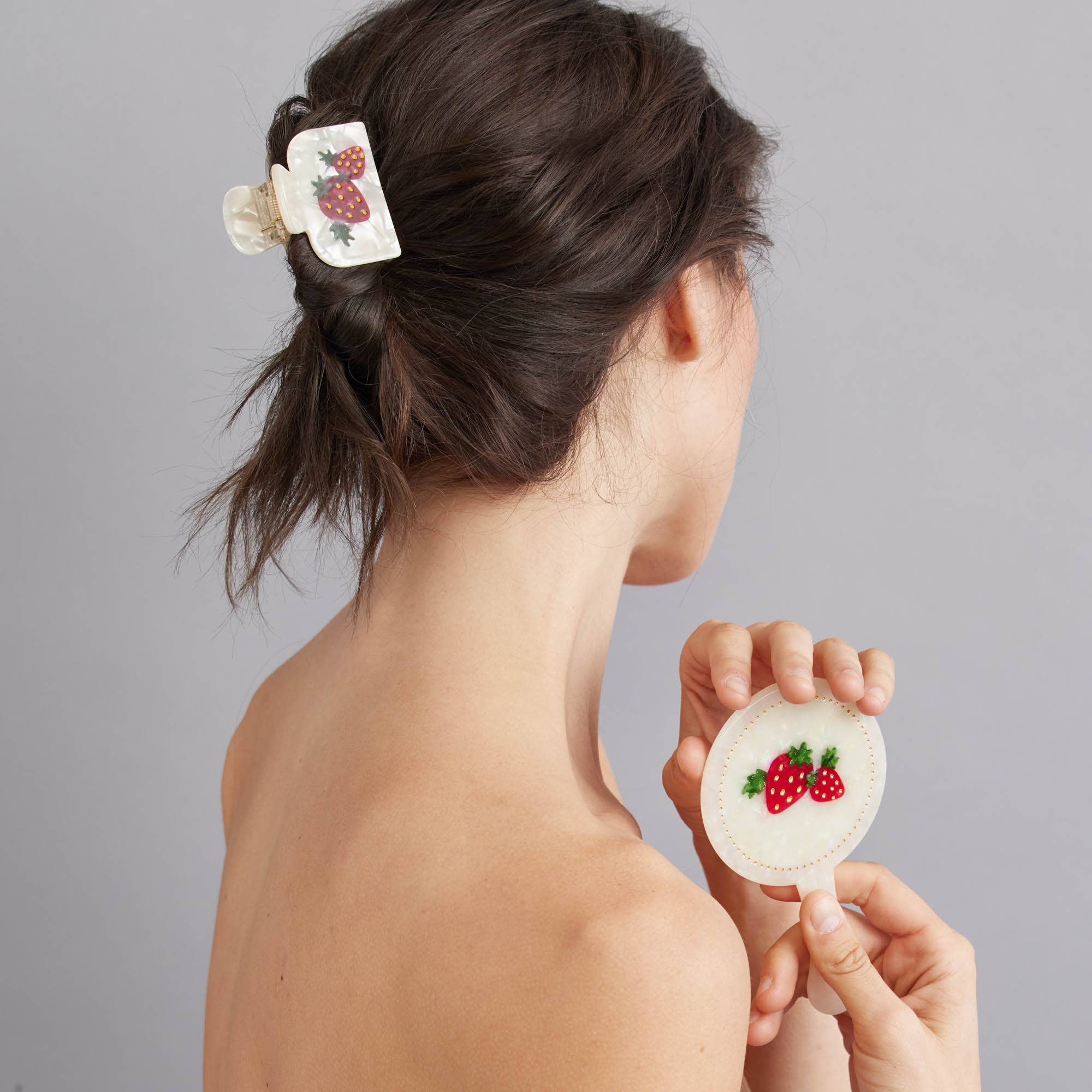 Eco Strawberry Farm Handmade Hair Claw Clip for wholesale on Faire3