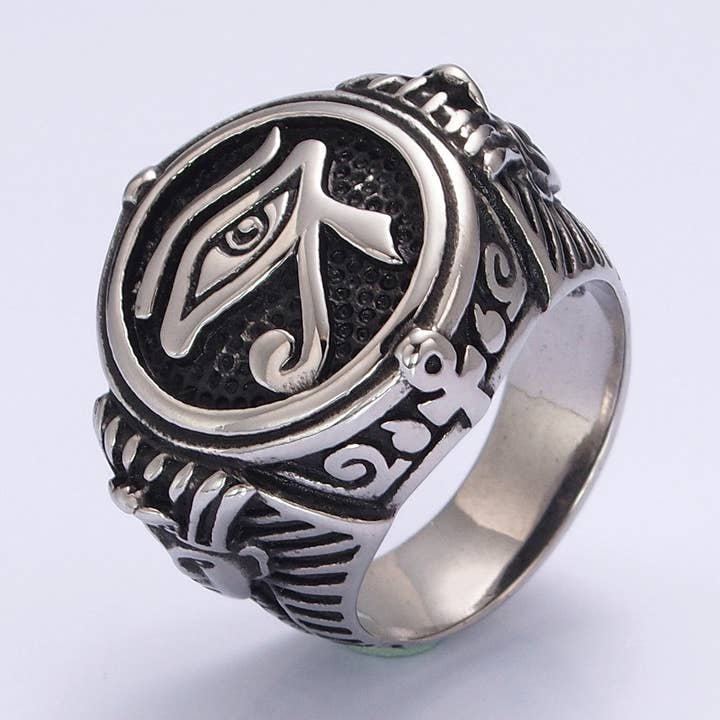 Majestic Eye of Ra Egyptian God Symbol Signet Ring O842 O843 for wholesale by Aim Eternal
