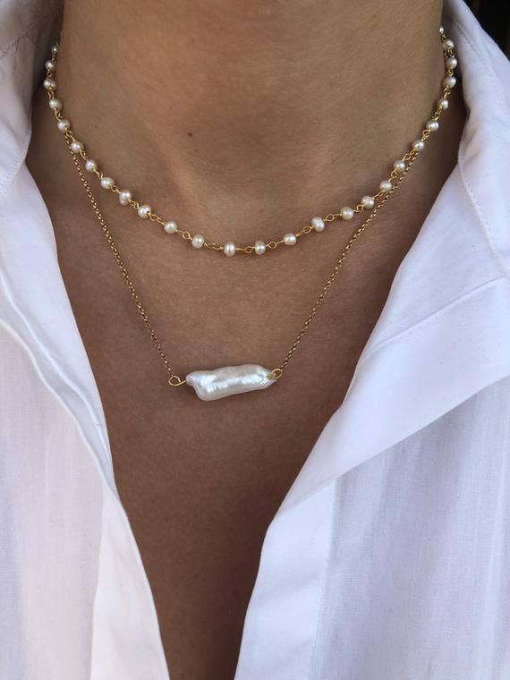 Christina Christi - Wholesale Pendant/Charm Necklace - Pearl Jewellery, Rosario Necklace, White Necklaces, Women4