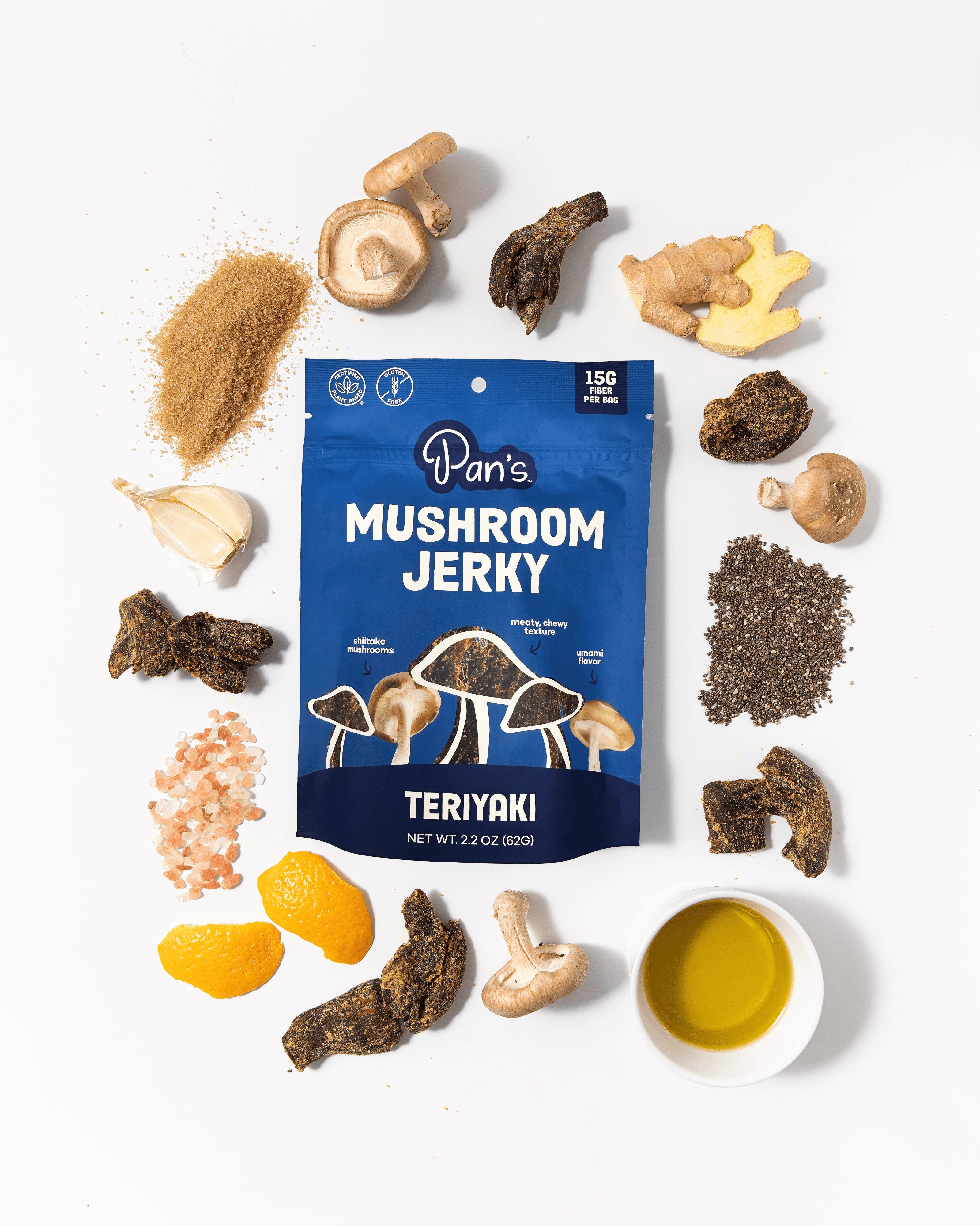 Pan's Mushroom Jerky - Wholesale Jerky - Pan's Mushroom Jerky - 2.2oz Teriyaki4