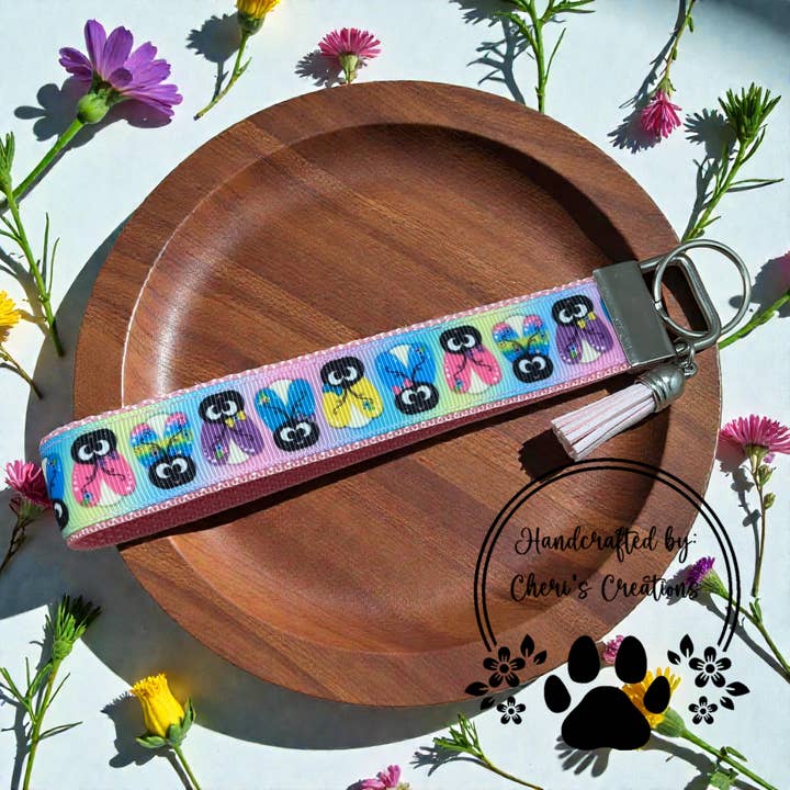 Wristlet Keychain - Rainbow Glow Bugs Key Fob for wholesale by Cheri's Boutique Supplies