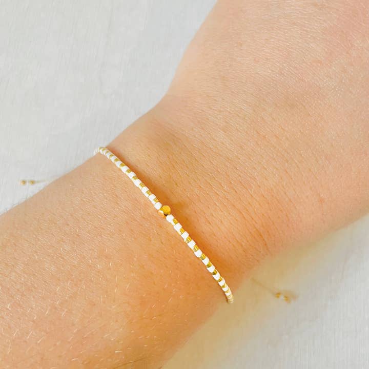 Pulseira de pérolas Miyuki ajustável em nylon, Rocaille por atacado de Atelline