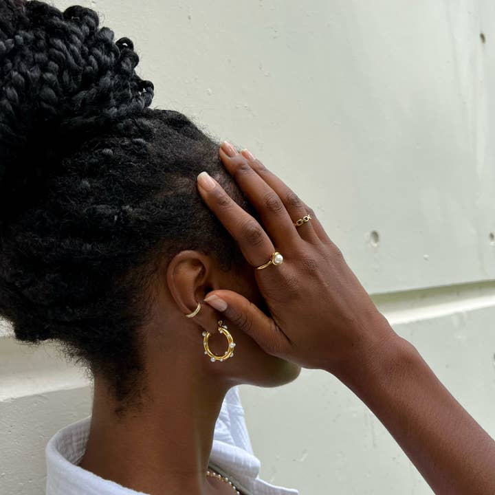 Ellie Vail Jewelry - Wholesale Hoop Earrings - Ellie Vail - Nicoletta Pearl Hoop Earring