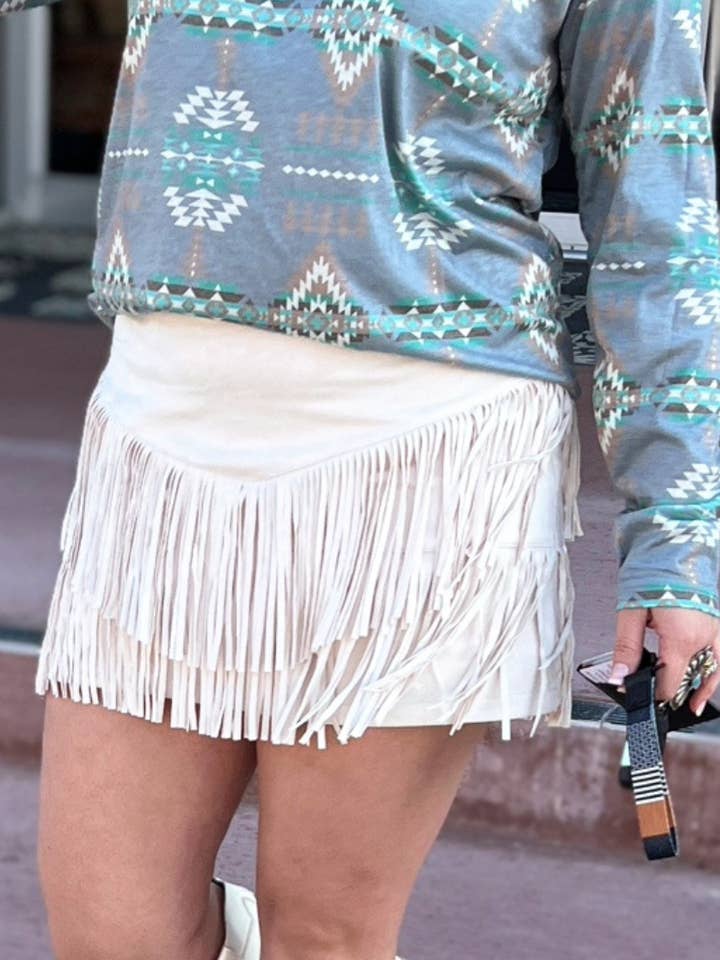 FALDA CON FLECOS FORT WORTH, CREMA para venta al por mayor de Sterling Kreek