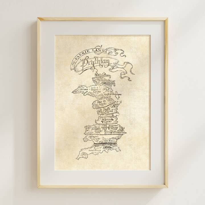 Well Read Babes - Wholesale Art Print - ACOTAR - Prythian Map Giclee Print 8x10 - Bookish Wall Art