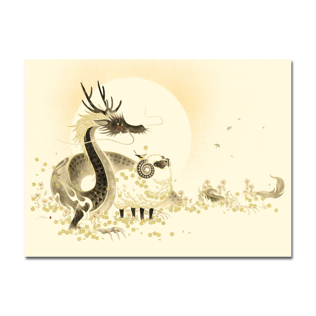 Allport Editions – Großhandel Geburtstagskarten – Geburtstagskarte mit Drache und Widder0